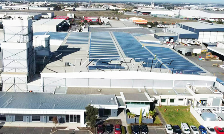 Sistema de montaje en techo de metal solar industrial australiano Case-1.2MW