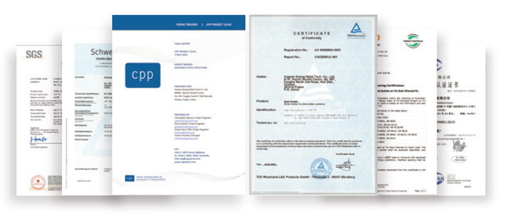 Certificaciones del sistema de seguimiento