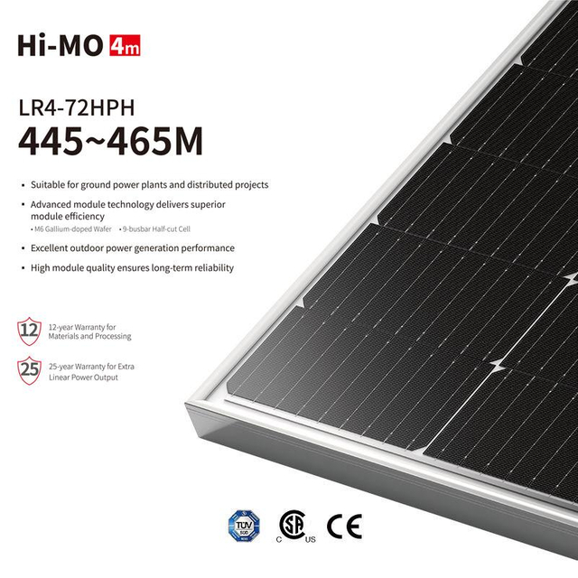 Venta al por mayor Módulos solares LONGi Panel fotovoltaico de 72 células Mono Panel solar 440W 450W 460W