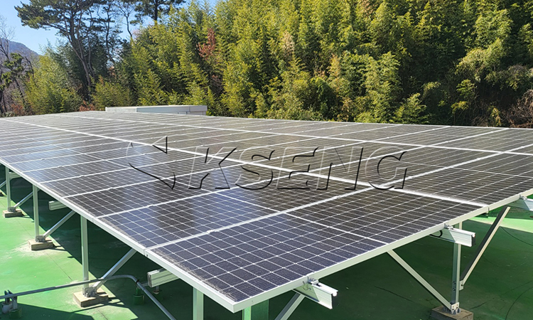 Caja de soporte solar para techo plano de cemento de Corea-75.5KW