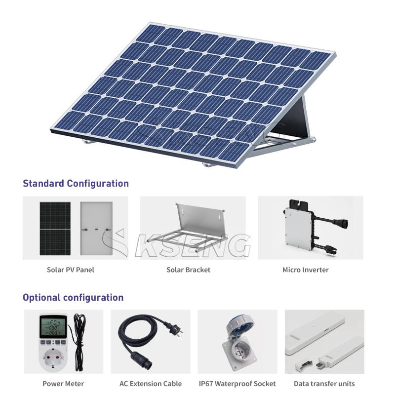 Sistema solar europeo Plug and Play de Warehouse 400W 600W, sistema solar todo en uno con solución Micro