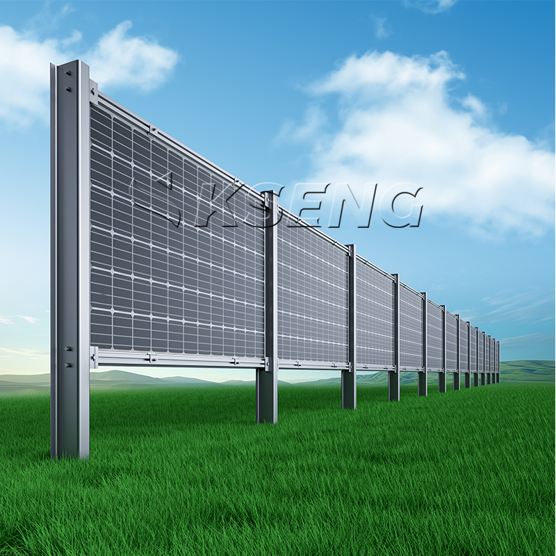 Sistema de montaje de cercado solar bifacial vertical de estructura agrícola fotovoltaica