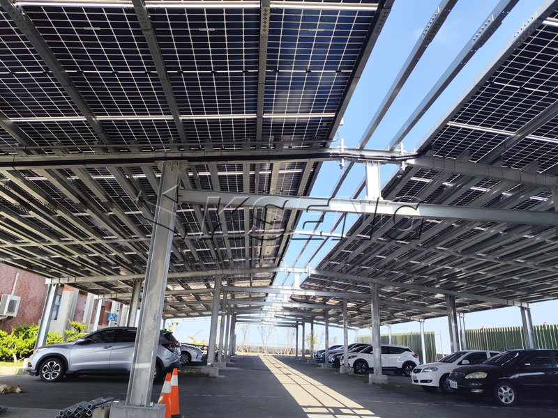  Sistema de marquesina para cochera solar comercial para parques de oficinas