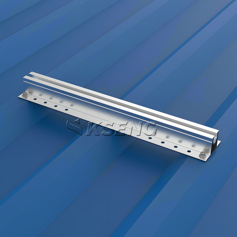 Sistema de montaje fotovoltaico de techo de metal con mini kit de riel solar de aluminio