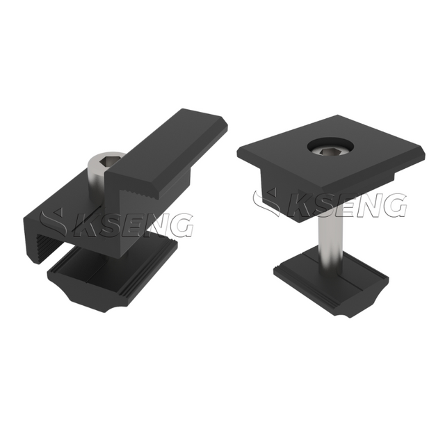  Media abrazadera del sistema de montaje del panel solar negro de aluminio para mayor seguridad