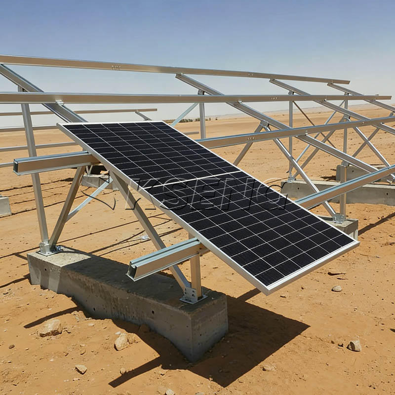 proyecto de montaje solar con base de hormig&oacute;n AL6005-T5