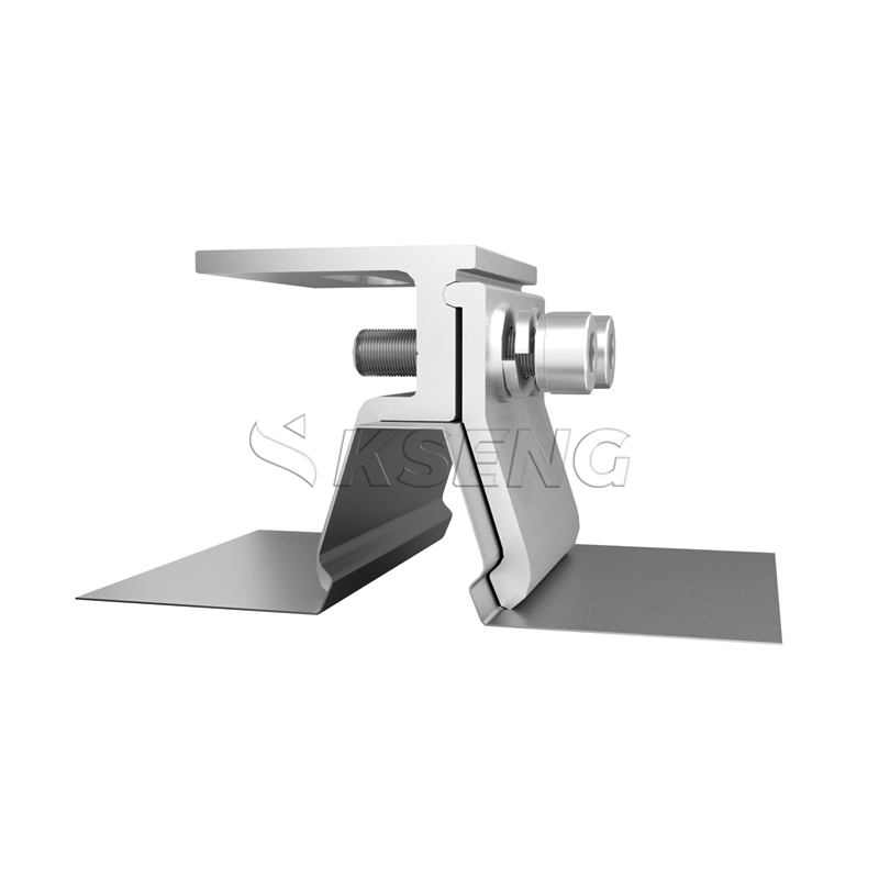Sistema de montaje de techo solar con abrazadera de techo con costura permanente solar