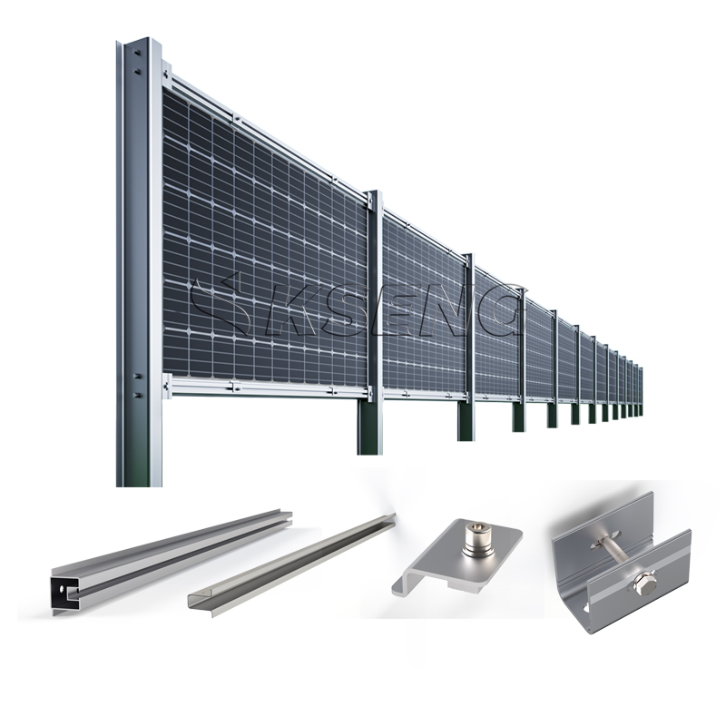 Sistema de montaje de cercado solar bifacial vertical de estructura agrícola fotovoltaica