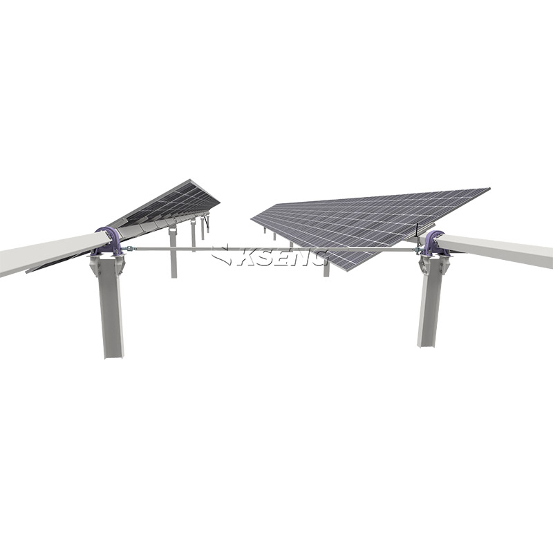 Seguidor solar de eje &uacute;nico con varillaje de doble hilera KST-1P-TL
