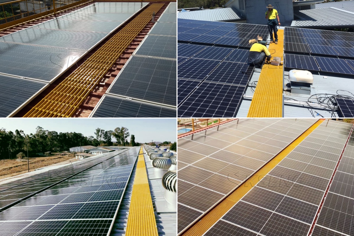 ODM solar del OEM de la fuente de la f&aacute;brica de la rejilla de la calzada FRP del tejado del metal de KSENG