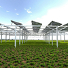 Sistema de montaje en suelo agr&iacute;cola con estructura de granja solar Zn-Al-Mg