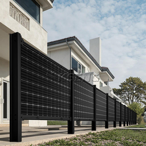 Paneles solares verticales del sistema de montaje en tierra para la cerca del jard&iacute;n