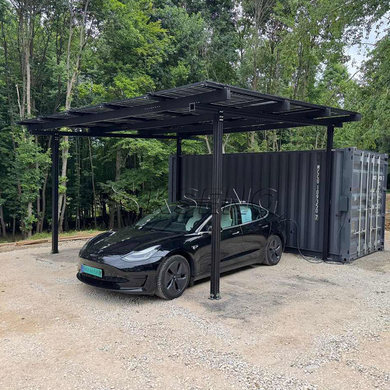 Cochera-solar-de-aluminio-negro