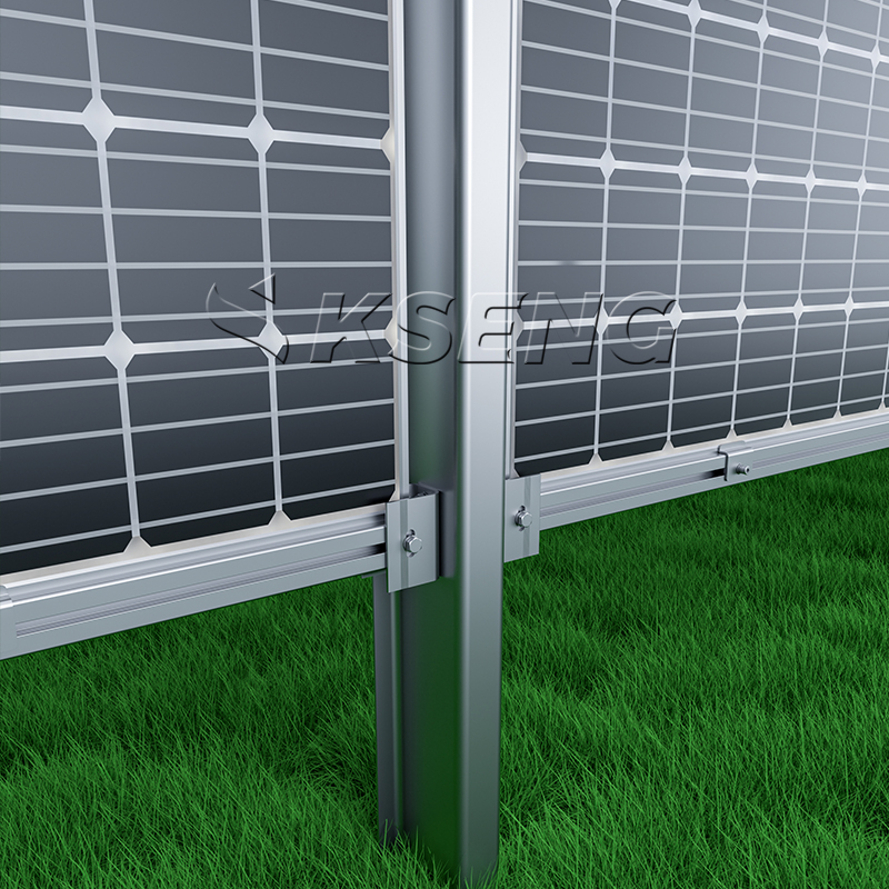 Sistema de montaje de cercado solar bifacial vertical de estructura agrícola fotovoltaica