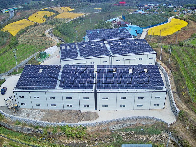 Sistemas de montaje solar de techo metálico de Corea 391.84KW