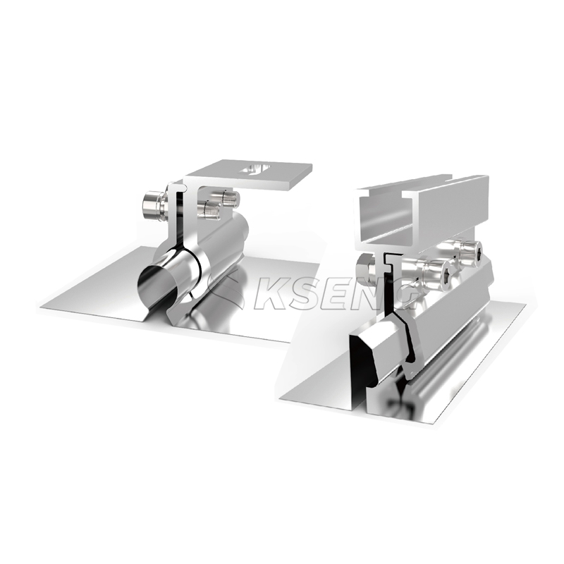 Sistema de montaje de techo solar con abrazadera de techo con costura permanente solar