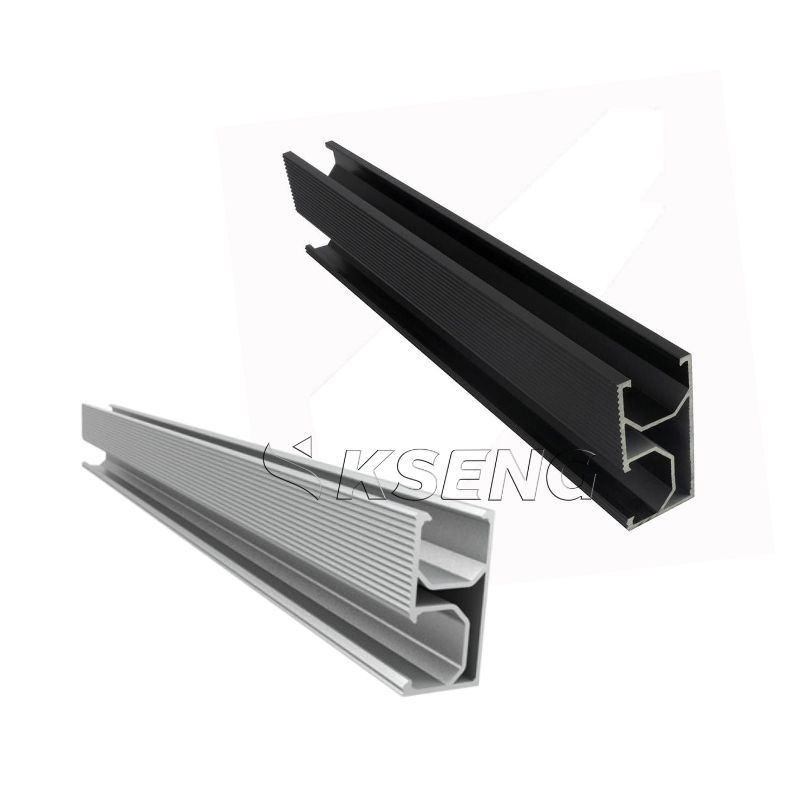 Rieles de montaje de paneles solares negros de aluminio de venta caliente