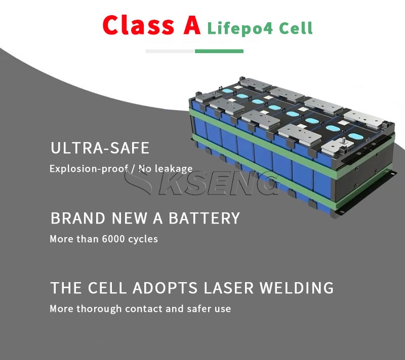 Bater&iacute;a de iones de litio Kseng 51,2 V 100Ah, bater&iacute;a montada en bastidor de sistemas solares Lifepo4 de 5kw, 10kw, 20kw y 30kw