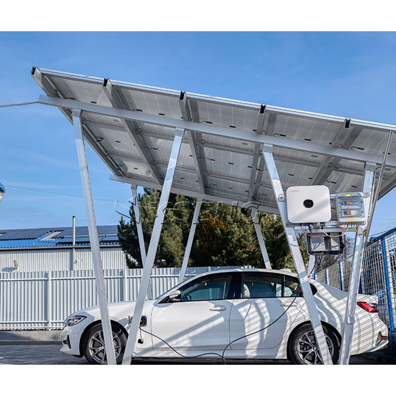 Sistema completo de energ&iacute;a solar para cochera fotovoltaica - Aluminio resistente al agua