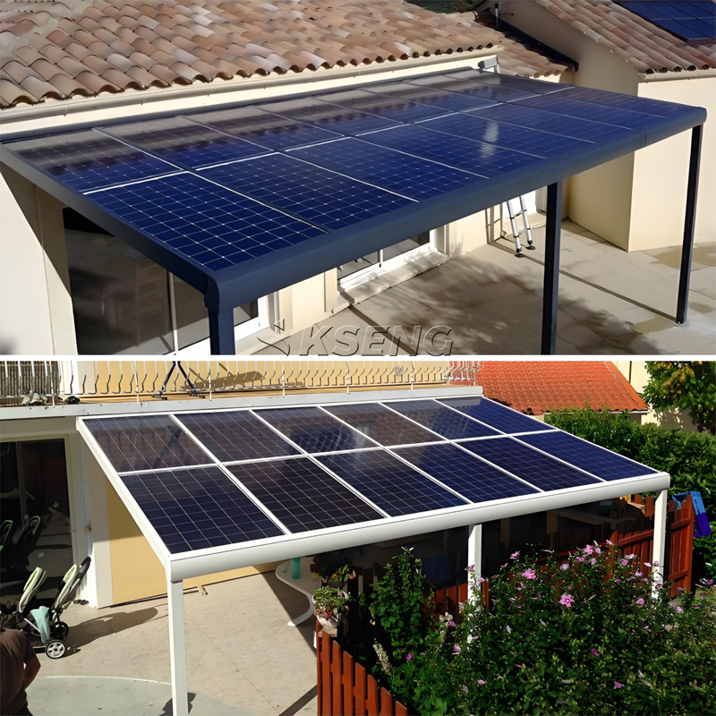 Estructura solar duradera y ligera de aluminio montada en la pared moderna para cochera solar