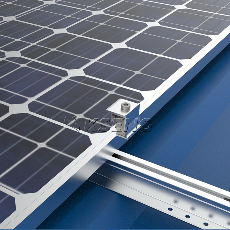 Sistema de montaje fotovoltaico de techo de metal con mini kit de riel solar de aluminio