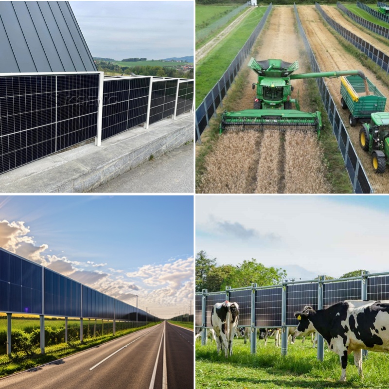 Sistemas de montaje fotovoltaico bifacial vertical solar
