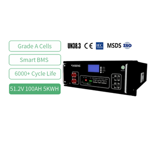 Bater&iacute;a de iones de litio Kseng 51,2 V 100Ah, bater&iacute;a montada en bastidor de sistemas solares Lifepo4 de 5kw, 10kw, 20kw y 30kw