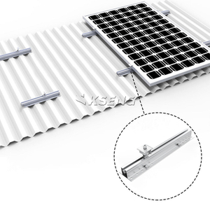 Sistema de montaje fotovoltaico de techo de metal con mini kit de riel solar de aluminio