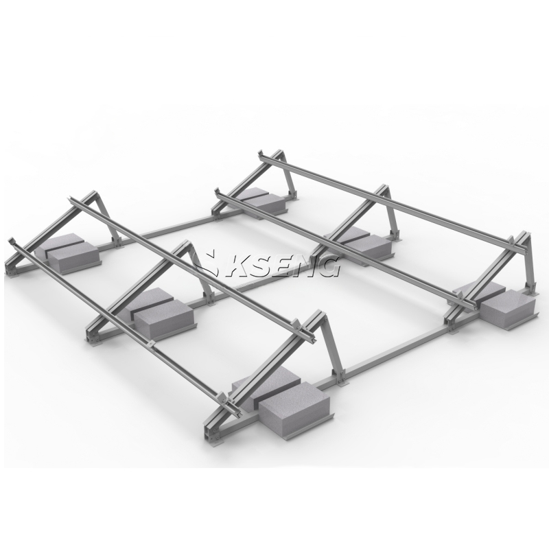 Montaje solar de lastre triangular de techo plano