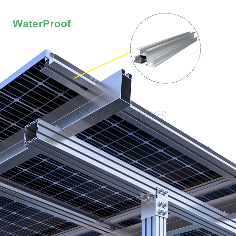 Estructura de cochera solar impermeable