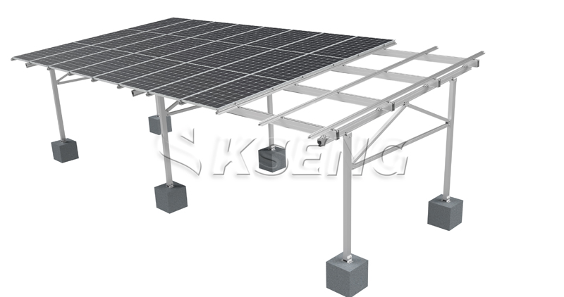 Kseng-cubierta-de-estacionamiento-solar-de-aluminio-con-m&oacute;dulos-fotovoltaicos