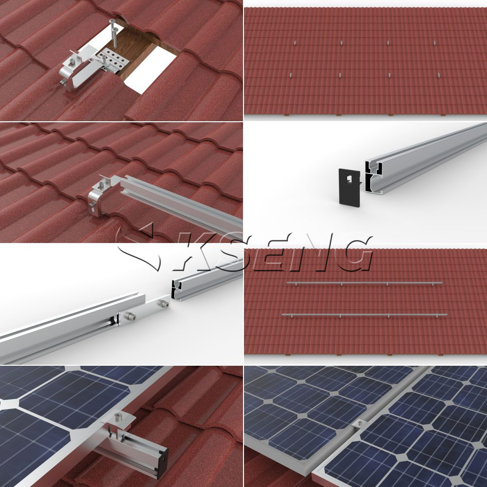 Pasos-de-instalaci&oacute;n-del-sistema-de-montaje-solar-para-techos-de-tejas-R061-con-ganchos-para-techo-HA-1101-y-rieles-R061