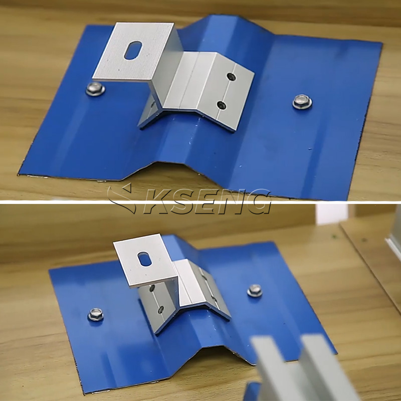 Kseng perfor&oacute; el accesorio de aluminio AL6005-T5 de la abrazadera solar del techo del metal trapezoidal con los pernos SUS304
