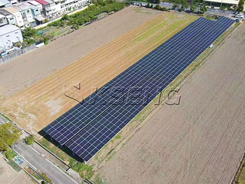 Proyecto de sistema de montaje solar terrestre de 396,15 kW en el condado de Changhua, Taiw&aacute;n | Estructura de montaje fotovoltaico de acero al carbono de Kseng