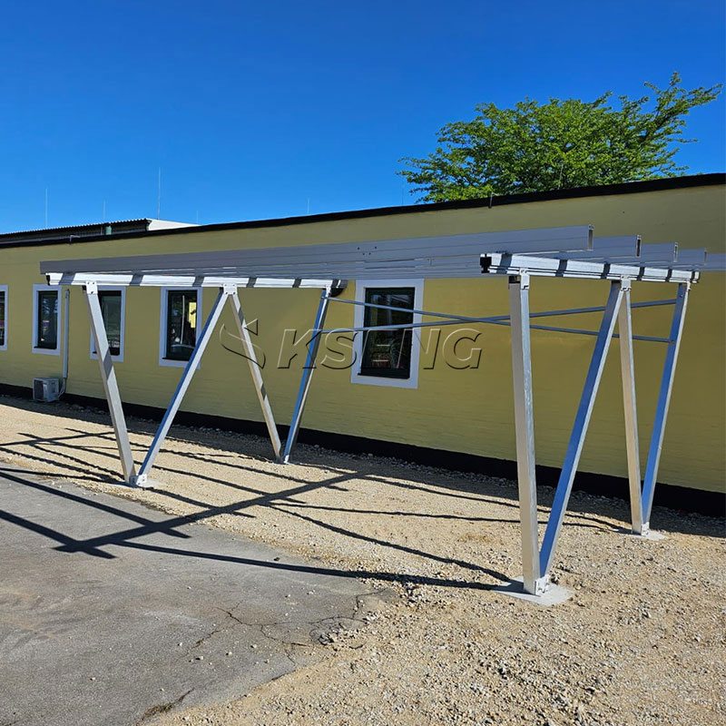 Kseng-W-forma-haz-de-aluminio-soporte-de-cochera-solar-detalle-estructural