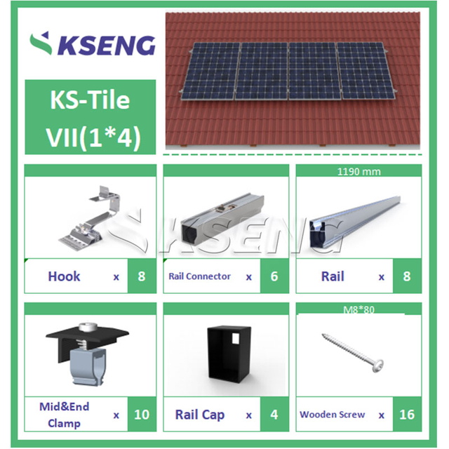 Sistema de montaje solar para techo de tejas Kseng R121