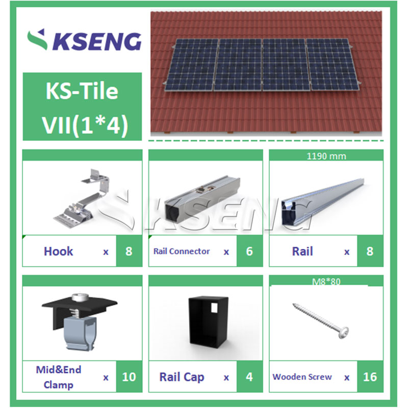 Sistema de montaje solar para techo de tejas Kseng R121