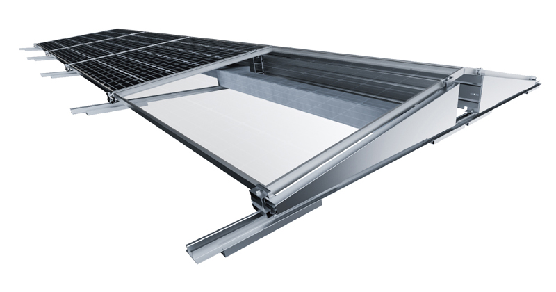 Sistema de montaje en techo de lastre solar