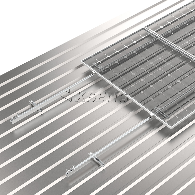 Sistema de montaje solar de techo de metal trapezoidal con mini riel de base en U y soporte de pie en L