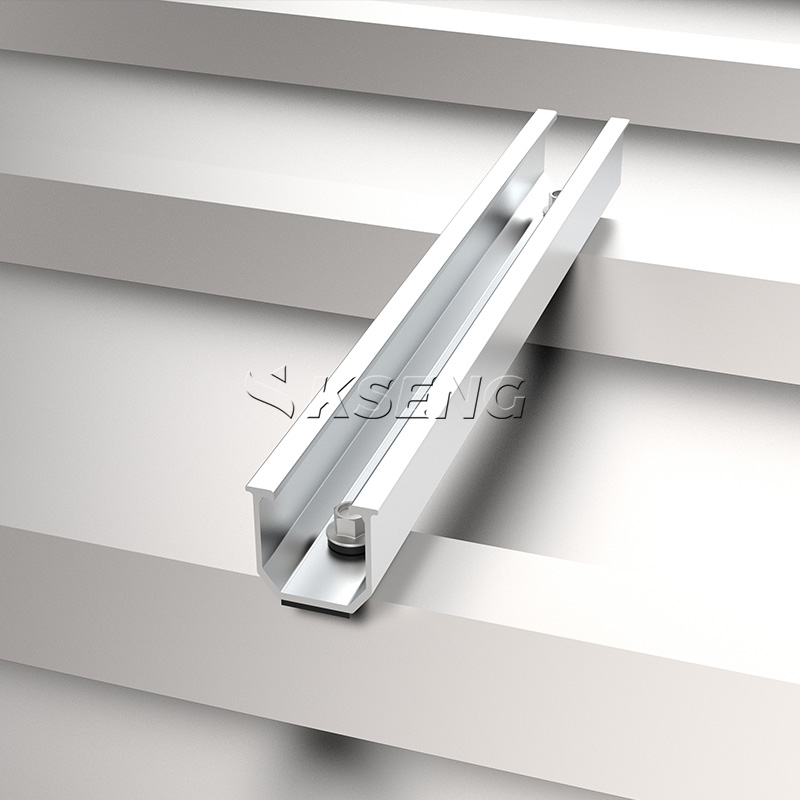 Sistema de montaje solar de techo de metal trapezoidal con mini riel de base en U y soporte de pie en L