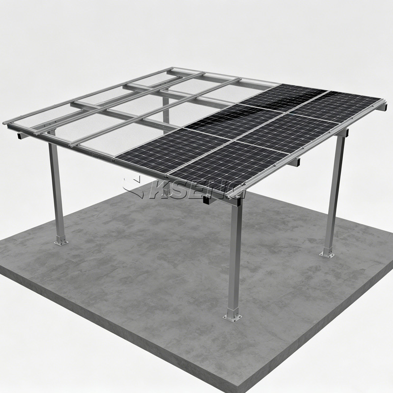 Cochera solar de aluminio duradero en stock de la UE con garant&iacute;a de 10 a&ntilde;os