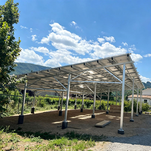 Sistema de montaje de marquesina solar de aluminio con refuerzo diagonal reforzado