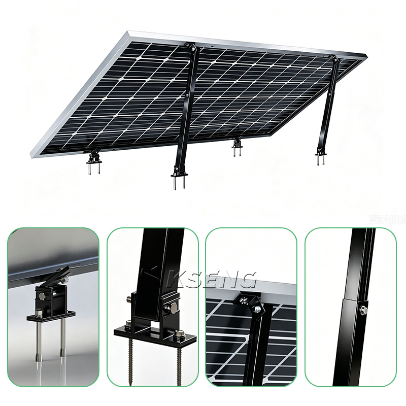 Soportes solares de aluminio KSENG Soporte de pata trasera delantera ajustable (rango de &aacute;ngulo de 10-15&deg;, 15-30&deg;, 30-60&deg;)